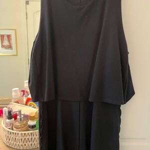 Anthropologie cropped scalloped jumpsuit